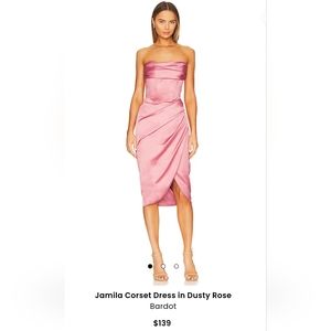 Bardot x Revolve Jamila Corset Dress, Size 4, Color Dusty Rose